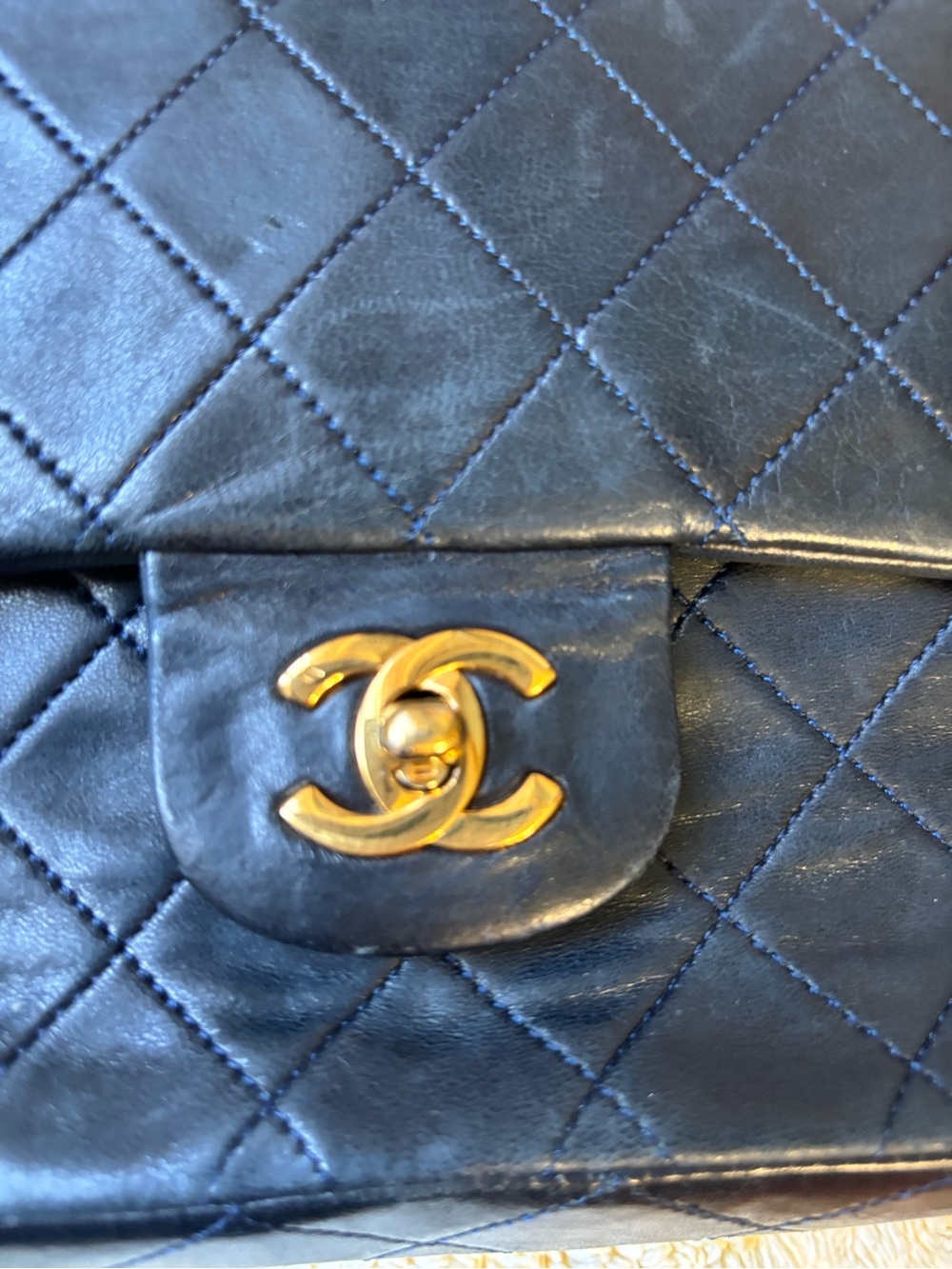 CHANEL Double Flap Black Quilted Shoulder Bag with Gold Chain & CC Lock - Picture 13 of 16